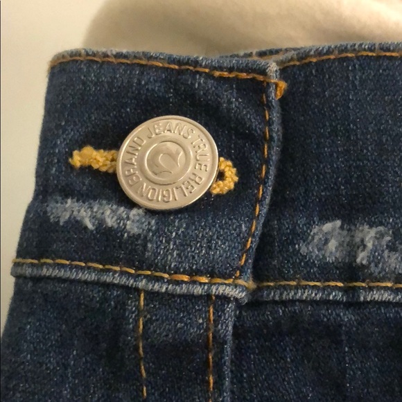 True Religion distressed Jean jacket w innerhoodie - Picture 3 of 14